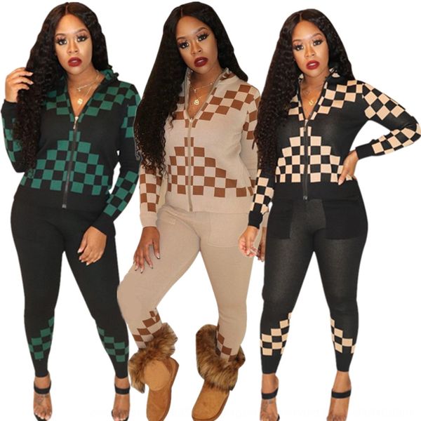 h8fgk p8477 women's jackettrousers fashion all-match plaid positioning two-piece suit p8477 women's jackettrousers jacket fashion, Black;brown